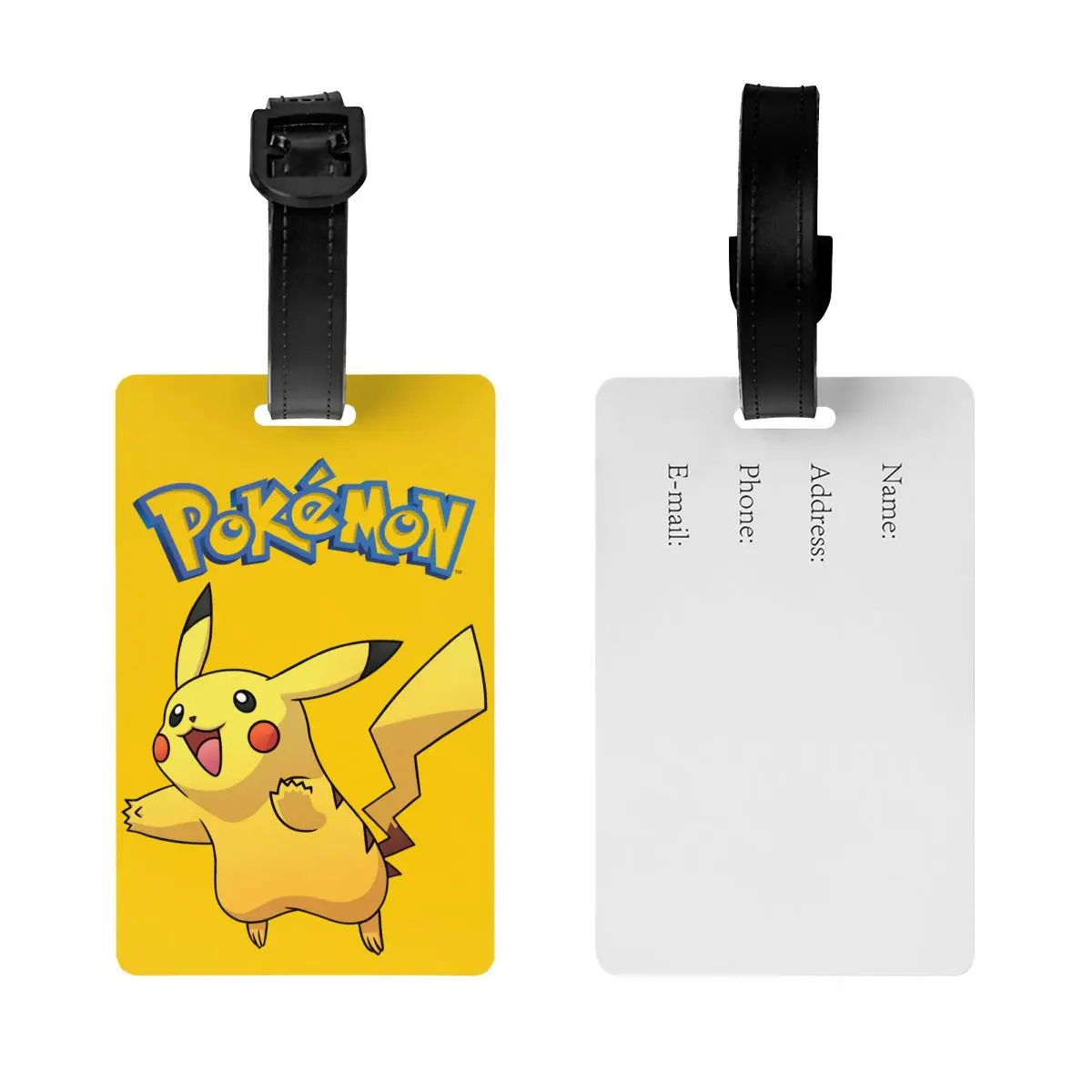 Étiquette de bagage personnalisée Pokemon Pikachu, sac de voyage, valise, couverture de confidentialité, étiquette d'identification