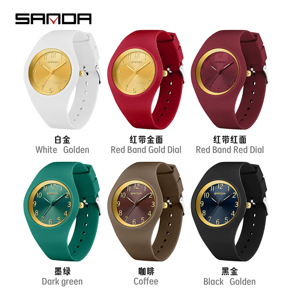 SANDA 6186 ใหม่นักเรียนเด็ก Casual ควอตซ์นาฬิกาซิลิโคนกันน้ํากันกระแทก Unisex กีฬานาฬิกา часы