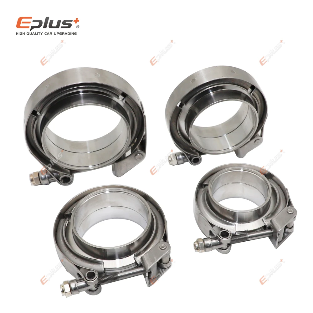 Eplus Car 304 Stainless Steel Quick Release V Band Clamp Turbo Exhaust Pipe Vband Clamp Male Female Flange V Clamp Kits