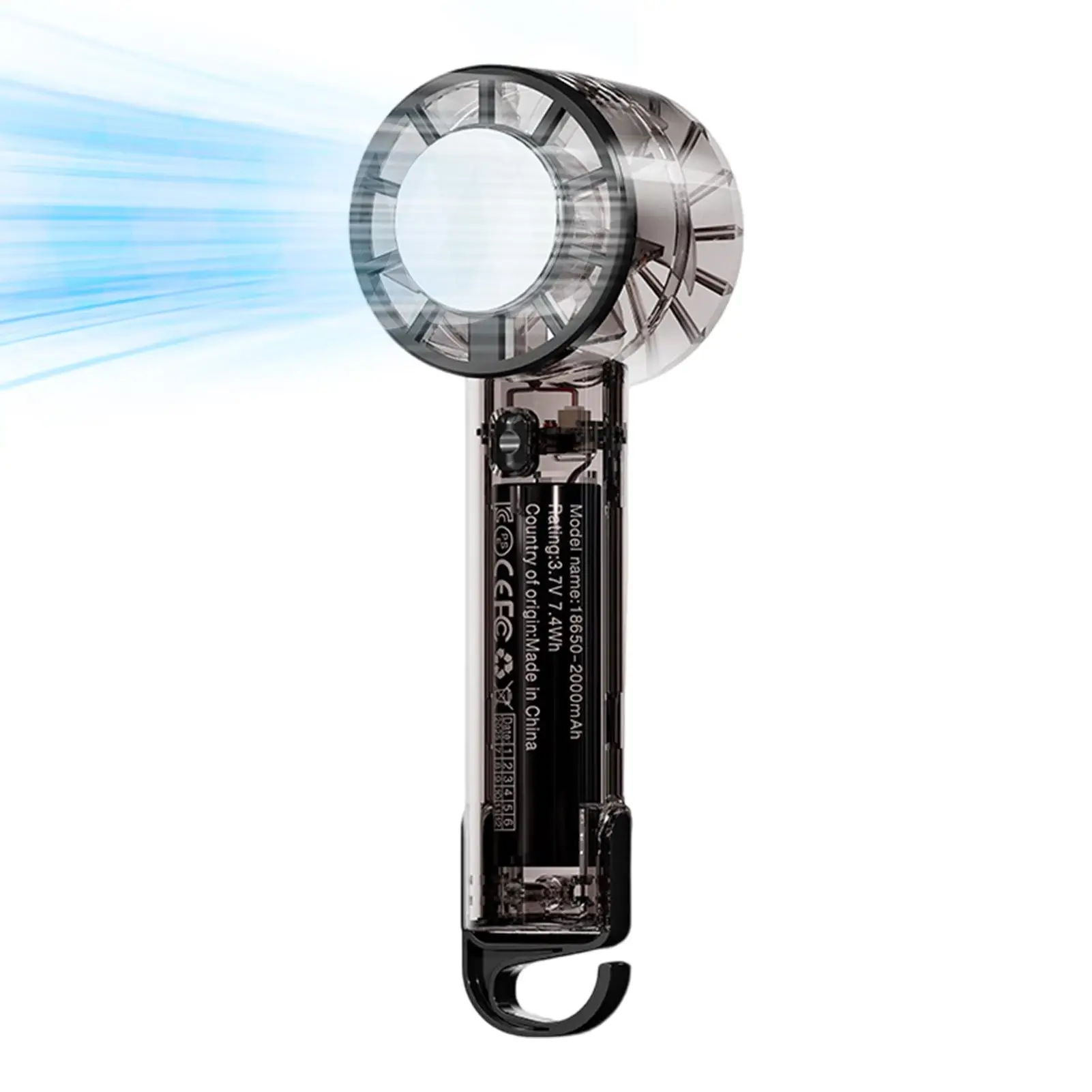 

Portable Handheld Fan 3 Speed Rechargeable Air Cooler Portable Fan With Hook For Travel Vacation Camping Hiking Backpacking