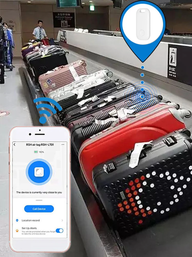 Bluetooth-совместимая бирка с сигнализацией против потери, на батарейках, для детей, собак, домашних животных, брелок для поиска ключей, беспроводная Детская сумка, кошелек, эхолот для AirTag