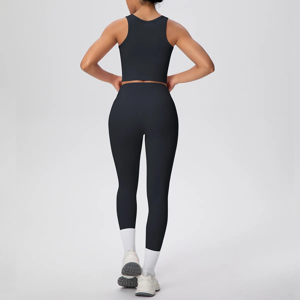 

High Waist Hip Lift Yoga Set Tight Backless Quick-Dry Shockproof Sports Vest Pants Set Outdoor Casual Running Fitness Yoga Wear