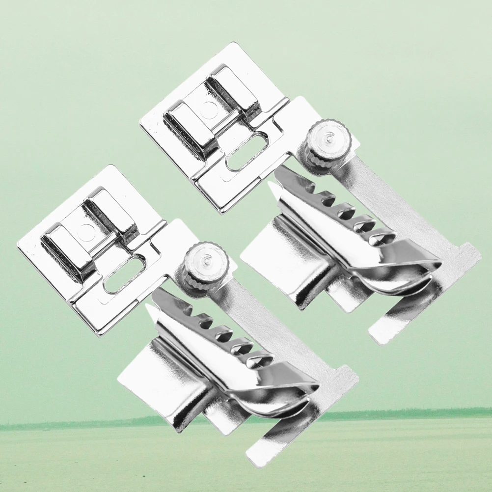

2pcs Sewing Machine Presser Rolled Edge Metal Foot Durable Lightweight Easy Install Professional Finish For Low Sewing Machines
