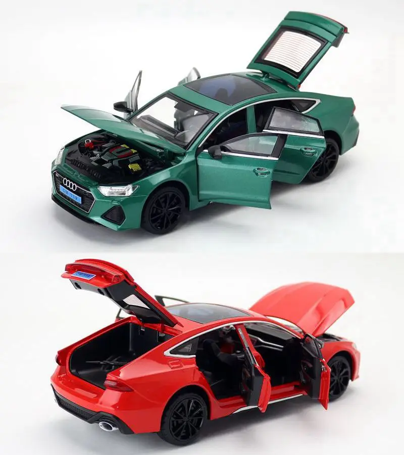 1/24 audi rs7 Druckguss Spielzeug Fahrzeug Modell für Kinder Antik Sportwagen zurückziehen Sound & Licht Türen zu öffnen Sammlung Geschenk Kind