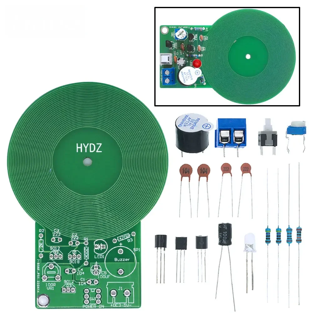 JS-60 DIY Metal Detector Kit DIY Electronic Kit DC 3V-5V 60mm Non-contact Sensor Board Module Part Metal