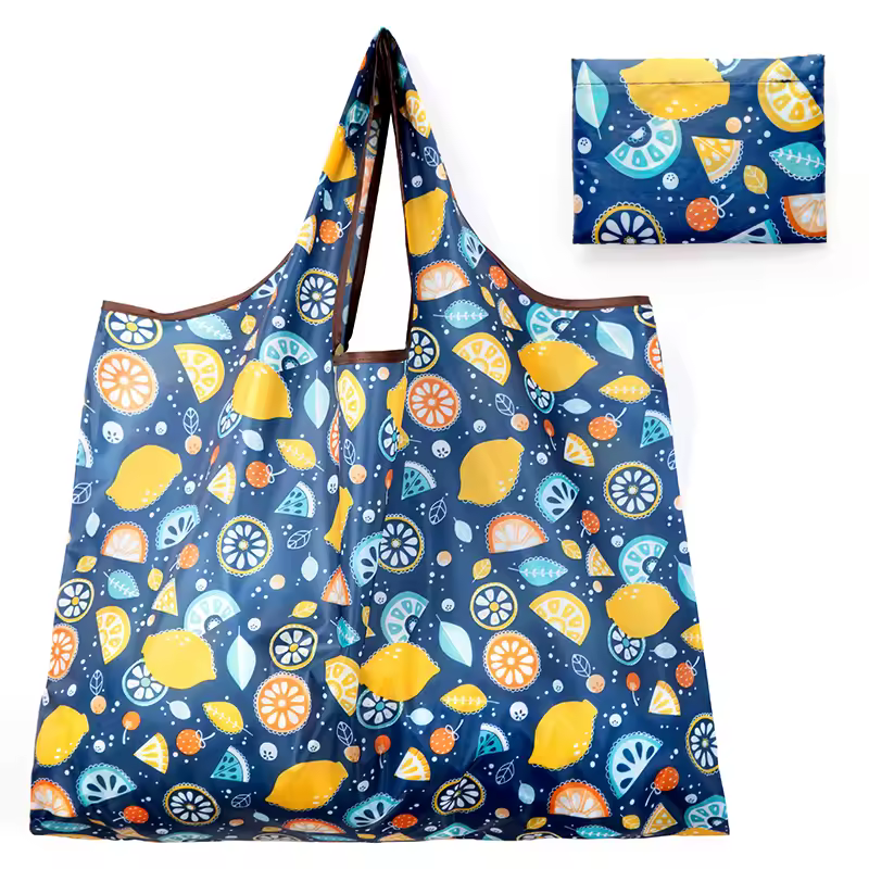 BIG Eco-Friendly Folding Shopping Bag Reusable Portable Shoulder Handbag for Travel Grocery Fashion Pocket Tote - Image 9