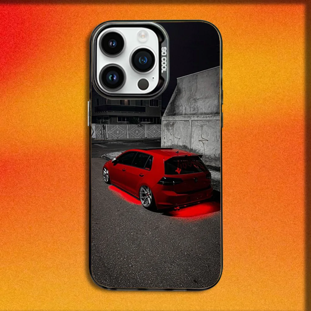 Car G-Golf R 7 GTI Phone Case For iPhone 16,15,14,13,12,11,Mini,Pro,E,MAX Black Candy Matte Shockproof Cover view 4