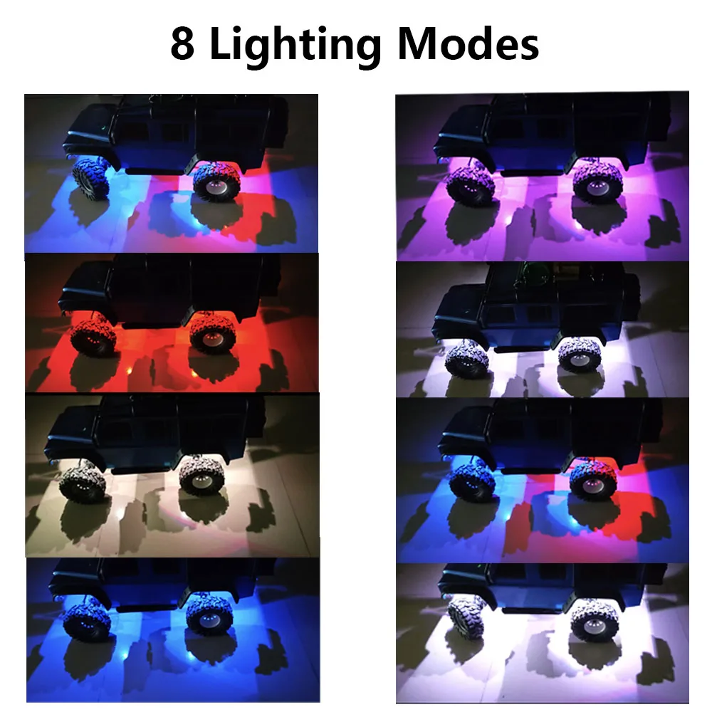 OGRC 1/10 LED Rock Lights 8 lighting Modes compatible for TRX4 Bronco/Sport/1979 Ford/TRX-6 Trucks RC Crawler Car Upgrade Parts
