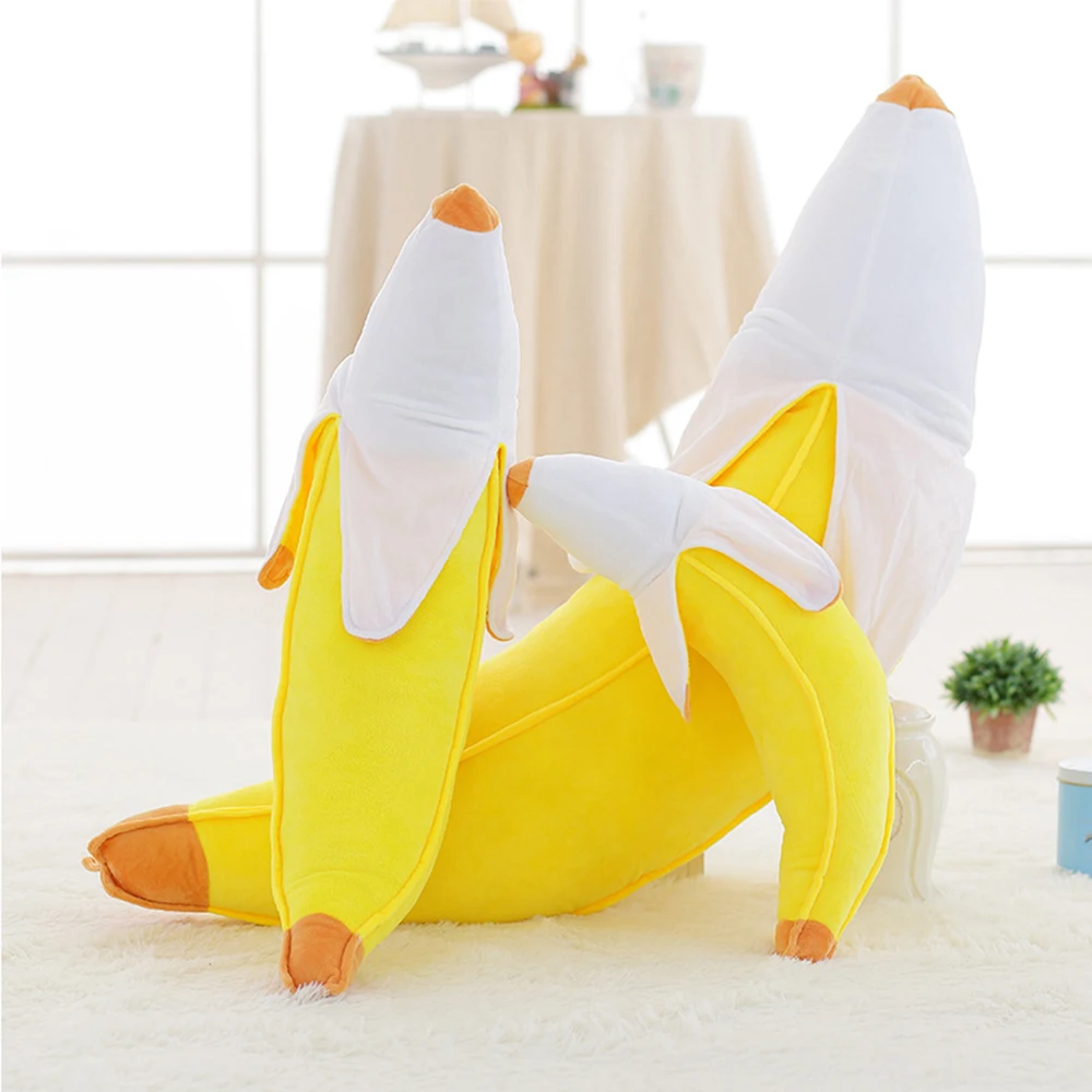 100cm Gift for Love Girl Cute Banana Yellow Open Head Love fruit Stuffed lover Toys Soft Pillow Doll Product for Women Cusion view 3