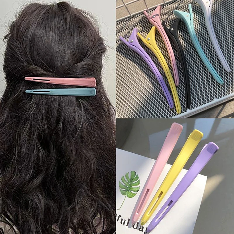 1Pcs Colorful Duckbill Clip Makeup Artist Special Barber Shop Mega Star Hairdressing Positioning Clip Ripple Clip Fluffy Clip