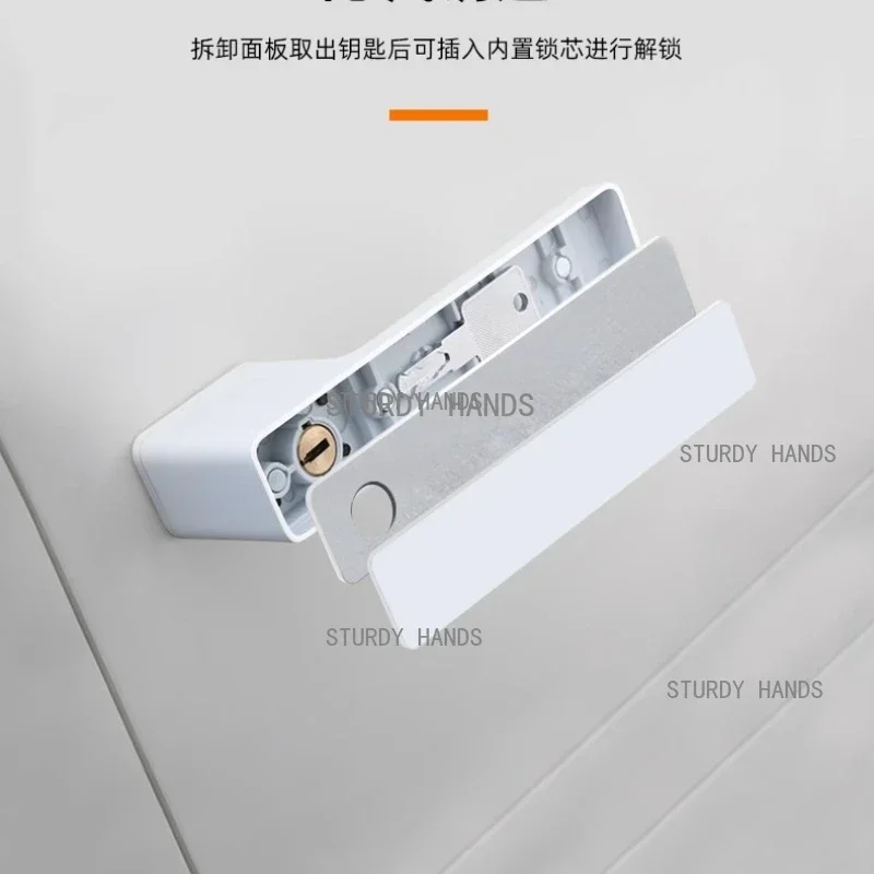 Aluminum alloy invisible door single-sided lock indoor bedroom background wall door handle with key hidden door
