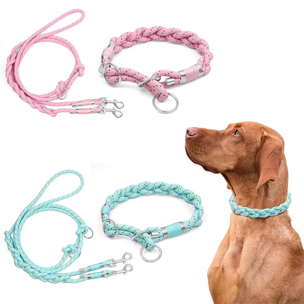 

Костюм для буксировки веревки для собак с воротником, прочные и однотонные поводки для средних и больших собак, принадлежности для тренировок на открытом воздухе, легкий контрольный набор ошейников