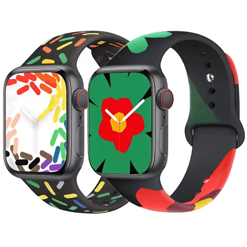 Black Unity Rainbow Strap For Apple Watch 10 42/46mm 45/44/38/40/41mm Silicone Band iWatch 10987SE6543 Ultra 2 49mm Accessories