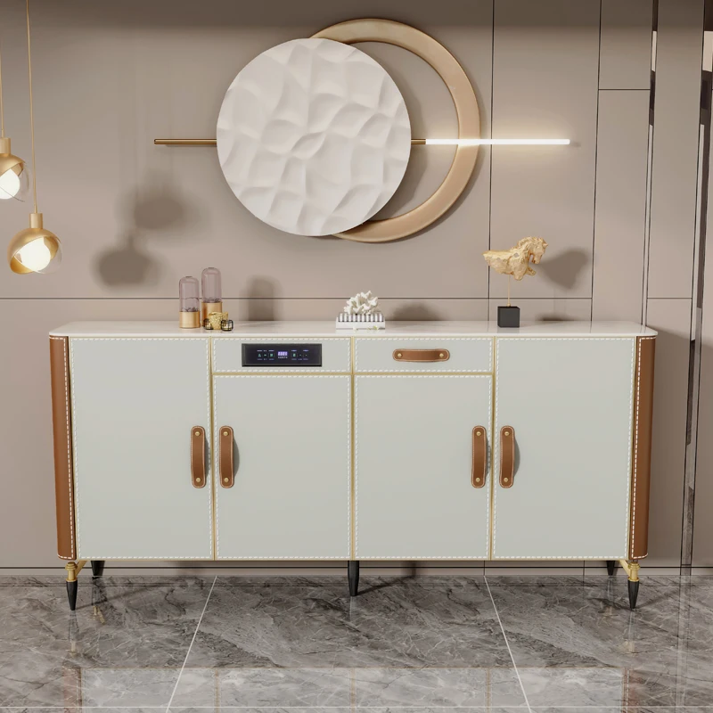 

Intelligent light luxury solid wood saddle leather shoe cabinet household disinfection deodorization drying porch cabinet