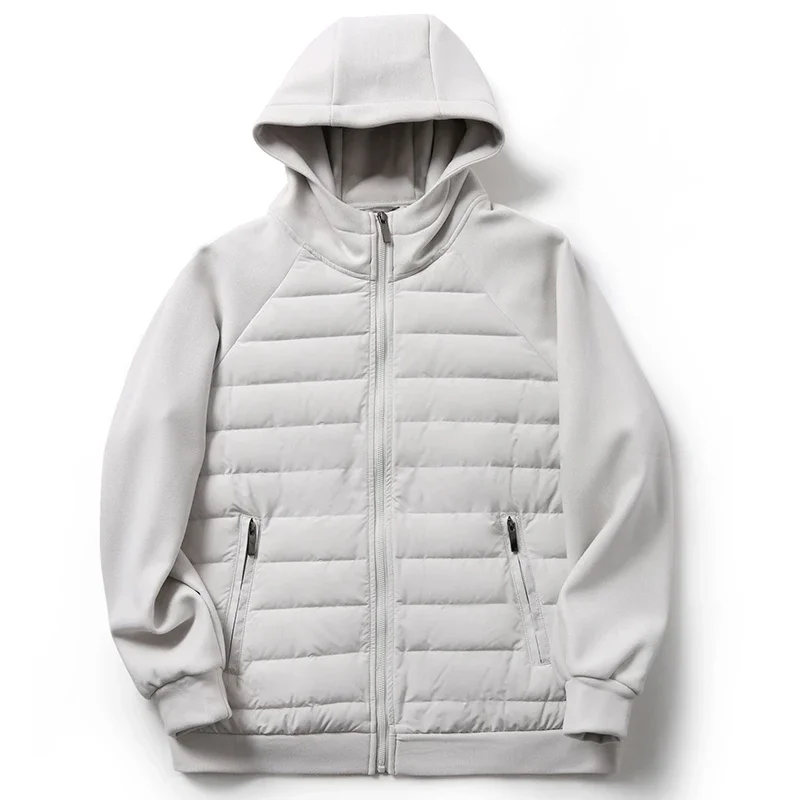 

Зимний новый британский ветровой пуховик с капюшоном, модный белый гусиный пух с капюшоном, легкий теплый пух с рукавами, легкий пуховик для пары