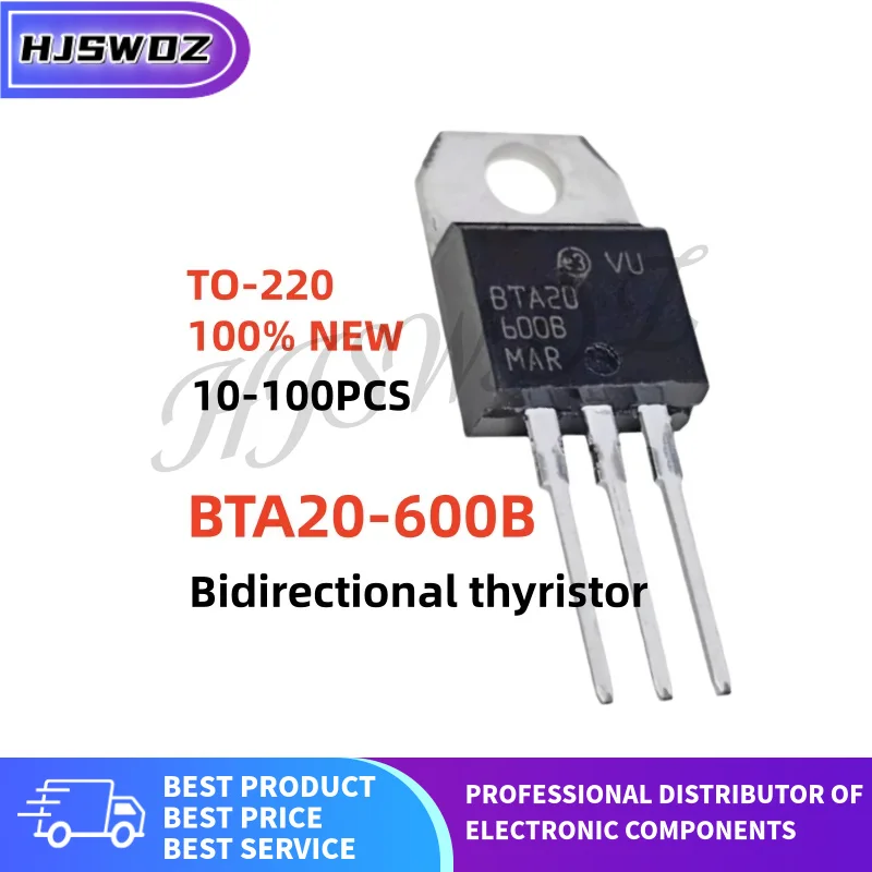 10-100PCS 100% New BTA20-600B BTA20600B BTA20 600B TO-220 Bidirectional thyristor