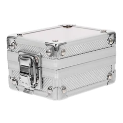 Aluminum Watch Container Box with Lock Watch Storage Silver Case