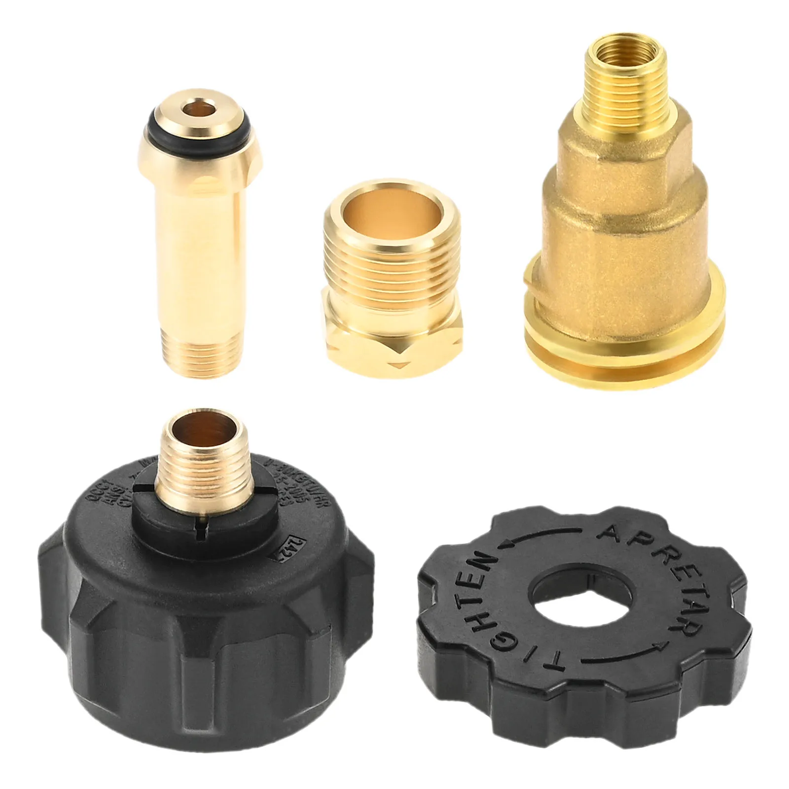 1 Juego de accesorios de repuesto de adaptador de instalación de Gas propano QCC1 Acme con rosca de tubo macho de 1/4 pulgadas, accesorios POL Acme Qcc-1