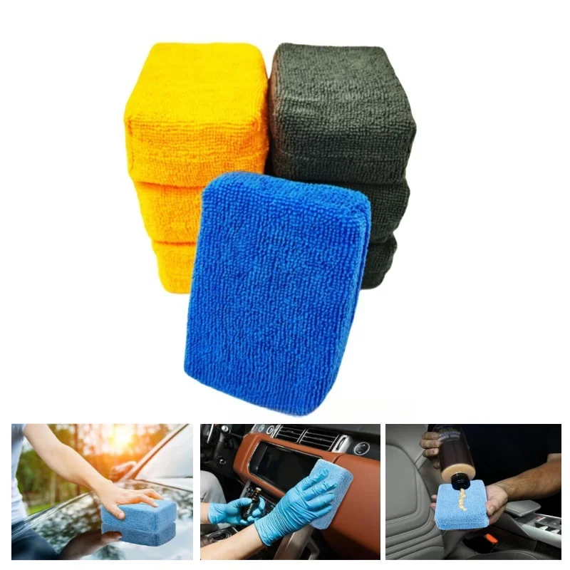 5-in-1 Microfiber Car Sponge (2/4/6 Pack) – Scratch-Free Wash & Wax, Super Absorbent for Detailing, Polishing, Drying