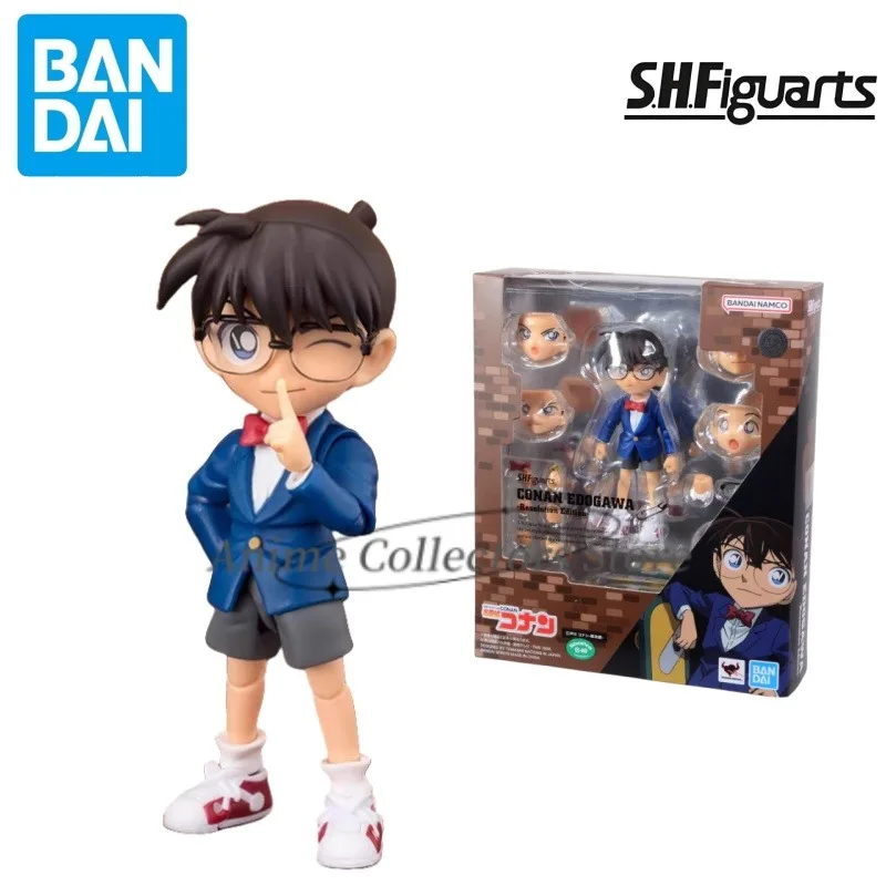 Bandai SHF Detective Conan Edogawa Conan Solution Chapter Jointed Action Figure Model Anime Character Toy Figure Gift