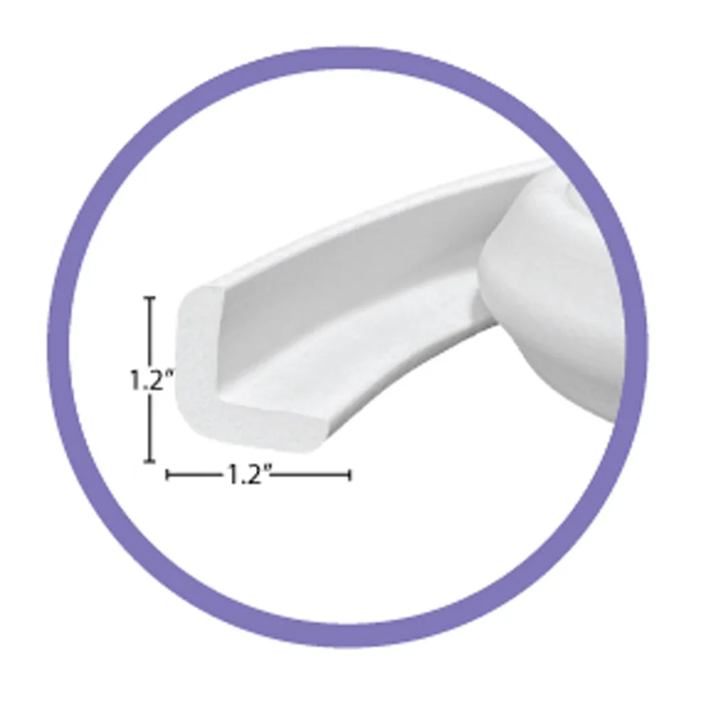 White Foam Rubber Edge Guard Corner Protector Baby Safety for Table Desk Cabinet 12 Feet Long Roll Child Toddler Home Furniture view 4
