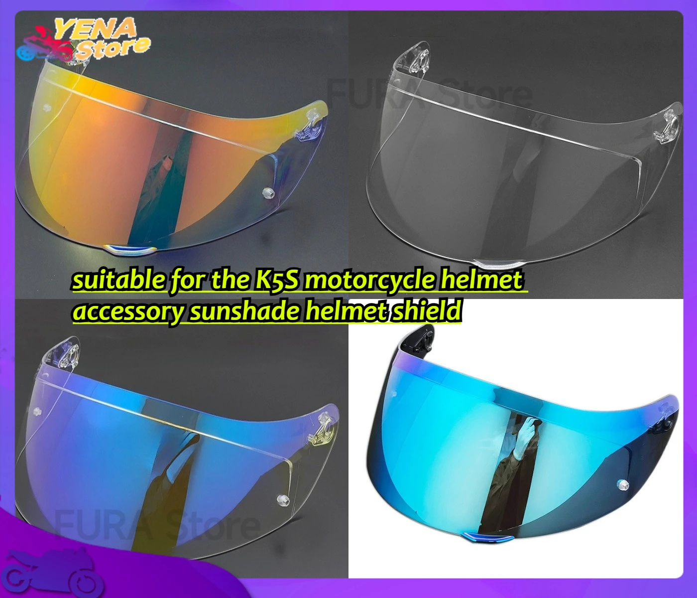 

The new motorcycle helmet lens is suitable for the K5S motorcycle helmet accessory sunshade helmet shield