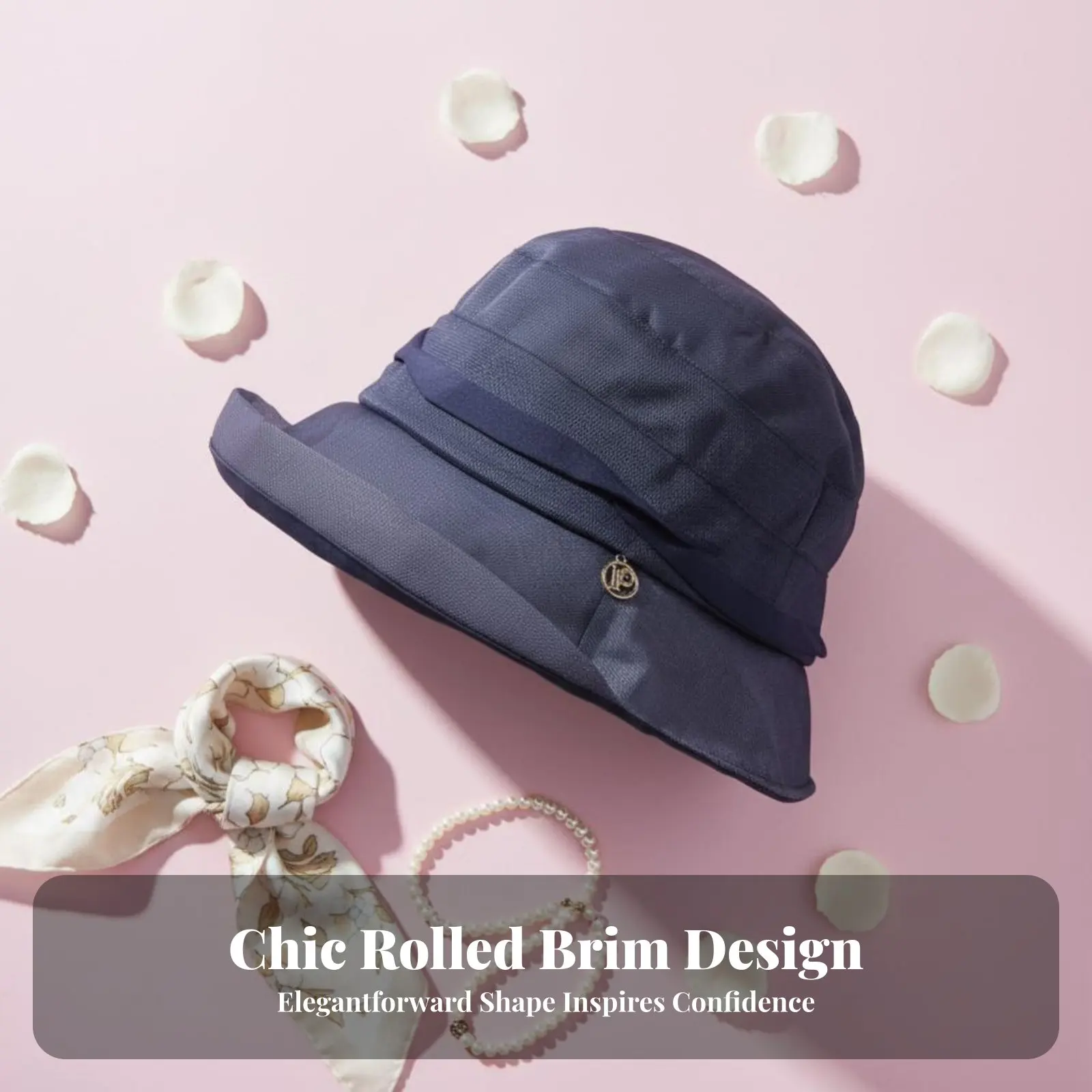 Silk Sun Hat for Women, Lightweight Roll Brim Wide-Brim Hat, Elegant Protection, Stylish Summer Accessory