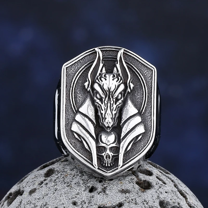 2024 new Arrival Stainless Steel New Design Vintage Egyptian Anubis God Fashion Jewelry Biker Fashion Jewelry free shipping Gift