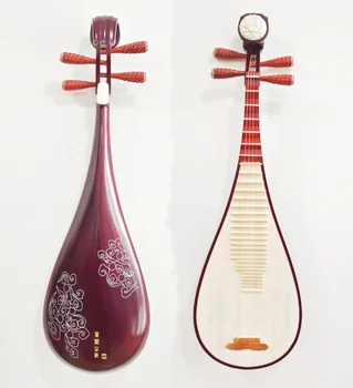 Red Rosewood Colorful Pipa Musical Instrument for Adults Beginners Practice