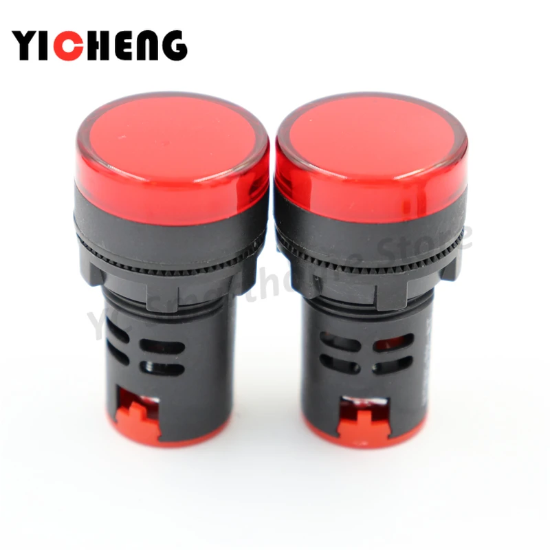 2pcs 22mm Panel Mount Signal Power Indicator Light  Pilot Lamp AC DC  110V 220V AD16 beacon light led