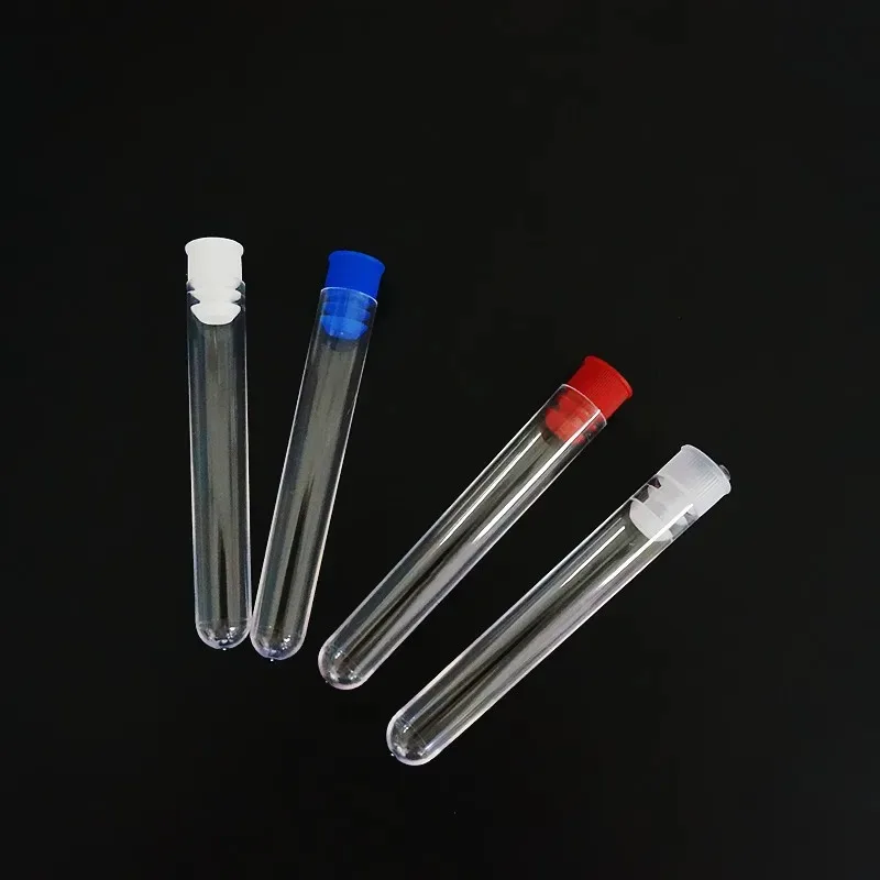 50pcs Powder Craft Plastic Bottle with Cap Pill Liquid Capsule Storage Vials Sample Container 15x150mm Translucent Test Tubes