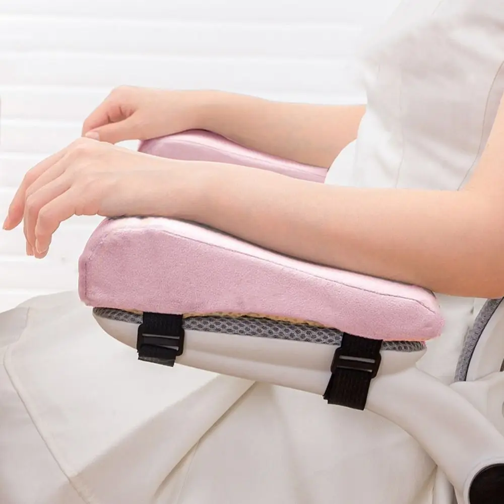 

1Pair Soft Chair Armrest Pad Non-Slip with Adjustable Straps Chair Elbow Pillows Pad Comfortable Chair Armrest Cushion Home
