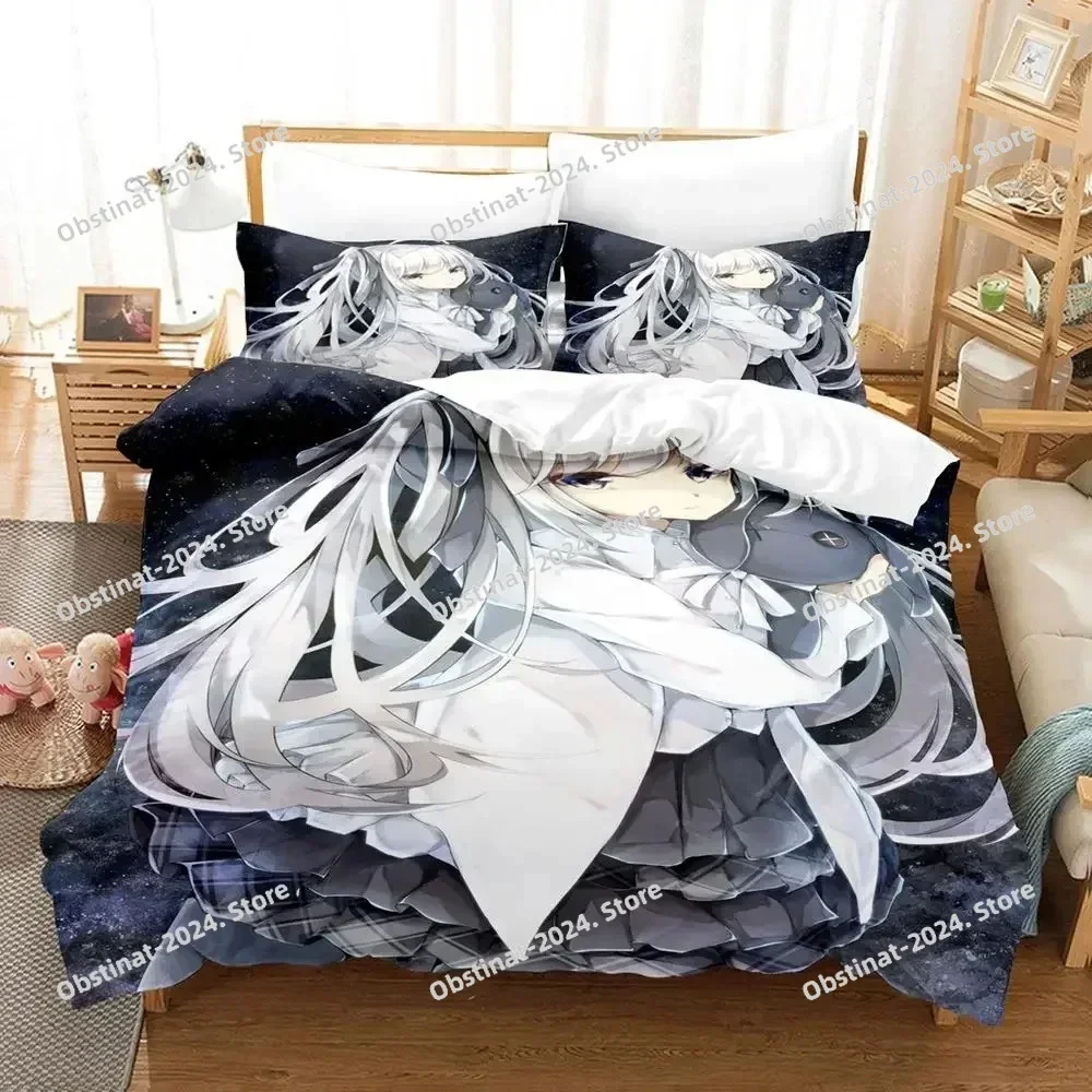 3D Anime Yosuga no Sora Kasugano Bedding Set Printed Comforter Quilt Cover Duvet Cover Pillow Case 3 Pieces Set Kids Adult Size