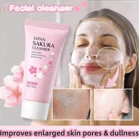 Limpiador facial suave Sakura de 50ml, elimina puntos negros profundos, limpieza exfoliante, hidratante, brillo de la piel, limpiador facial, cuidado de la piel