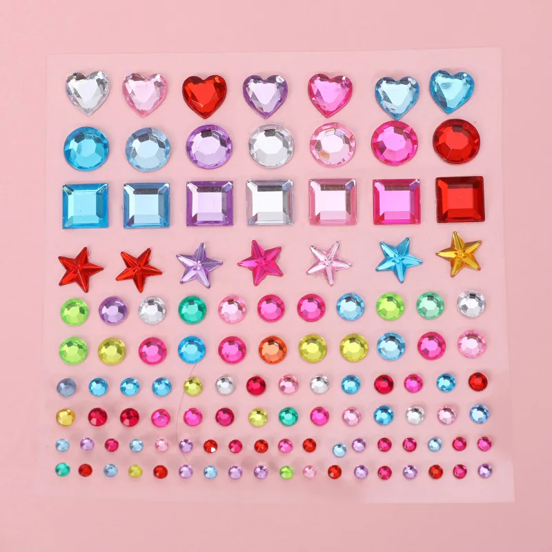 Autocollants diamant 3D, 4 Styles, autocollant cristal acrylique, strass de décoration pour enfants, jouets pour filles