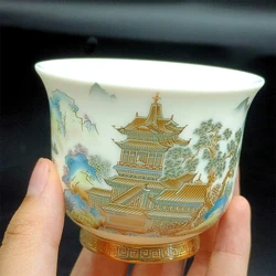 Beautiful Chinese Jingdezhen Porcelain Unusual Kung Fu Ceramic Tea Cup Aesthetic Caneca De Porcelana Handmade Mug Teeware Teware