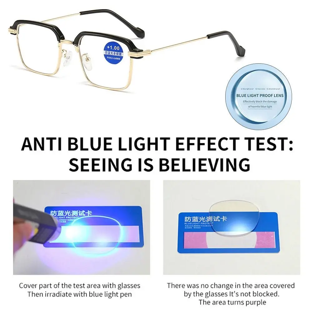 Office Discoloration Eye Protection Oversized Eyeglasses Computer Goggles Anti-Blue Light Glasses Ultra Light Frame