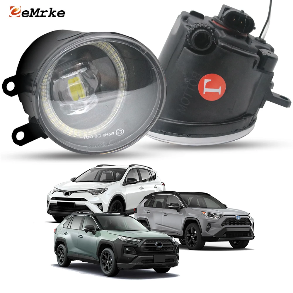 

Обновленная светодиодная противотуманная фара с PTF-объективом для Toyota RAV4 RAV 4 XA40 XA50 2016 2017 2018 2019 2020, индикатор ширины кольца ангельского глаз, дневная лампа