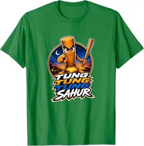 Tung-Tung-Tung Sahur Meme Shirts Italian Brainrot für Jungen, modisches T-Shirt, Y2k, niedliche italienische Brainrot-Grafik, ästhetische Kleidung – Detail 4