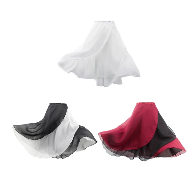 

Girls Women Ballet Wrap Skirt Gymnastics Ballet Skirts Dance Wrap Skirt Sheer Dance Over Scarf for Leotards