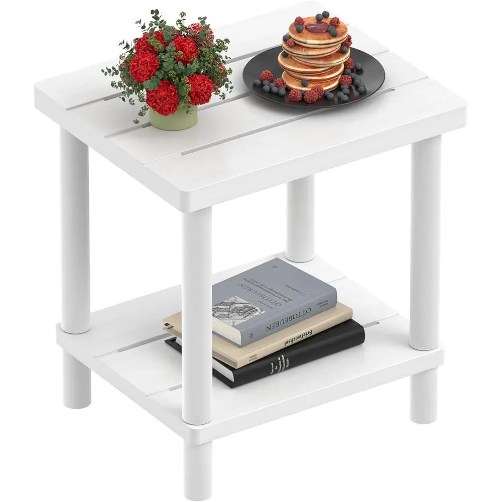 

Outdoor Side Table, 2-Tier Small Outdoor Table or Patio, Adirondack Side Tables or Outside or Indoor, Bamboo End Table or Pool,