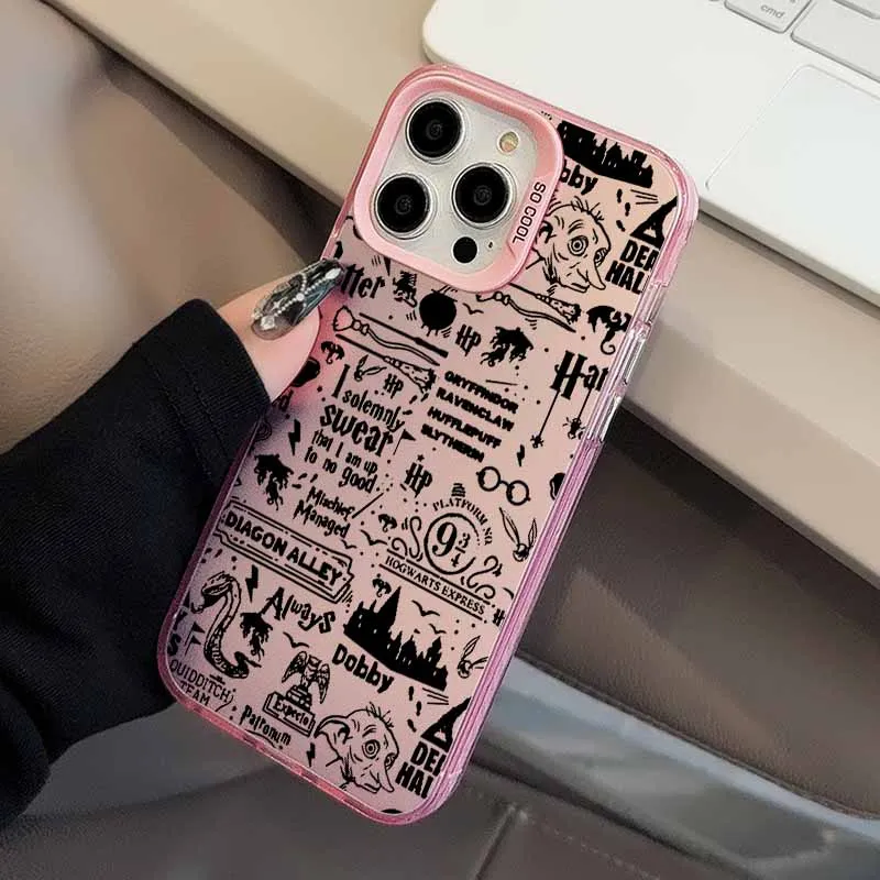 Couple Potters Wand Fashion Cover For Apple iPhone 16E 16 15 14 13 12 mini 11 8 7 Pro Max Plus Colorful Phone Case - náhled 4