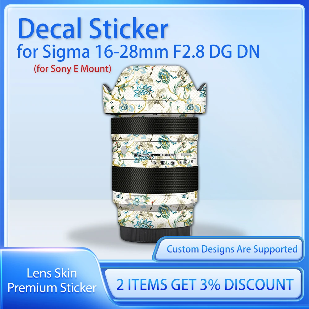 ل سيجما 16-28 مللي متر F2.8 DG DN عدسة الجلد غطاء لامع ورائع فيلم الجلد التفاف مغطاة 1628 ملصق مائي الجلد لسوني E جبل طبقة رقيقة واقية