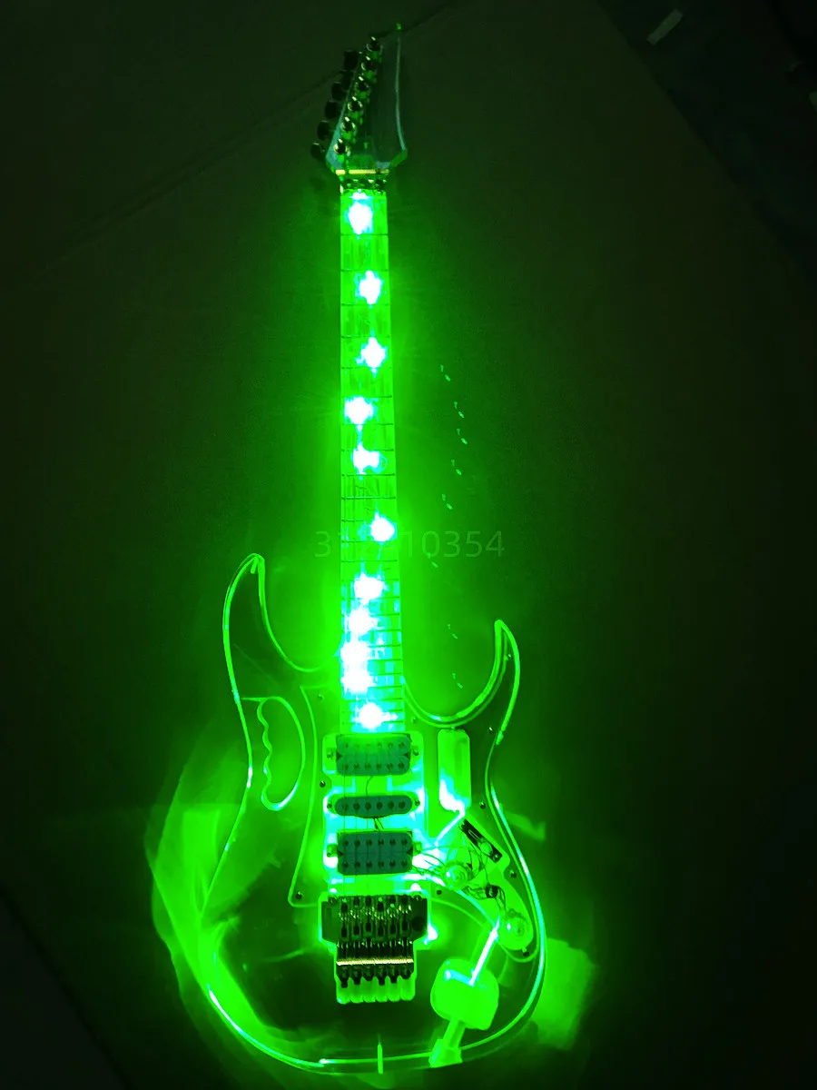 Acrylic electric guitar with blue light free shipping blue led light electricas electro electrique guitare guiter