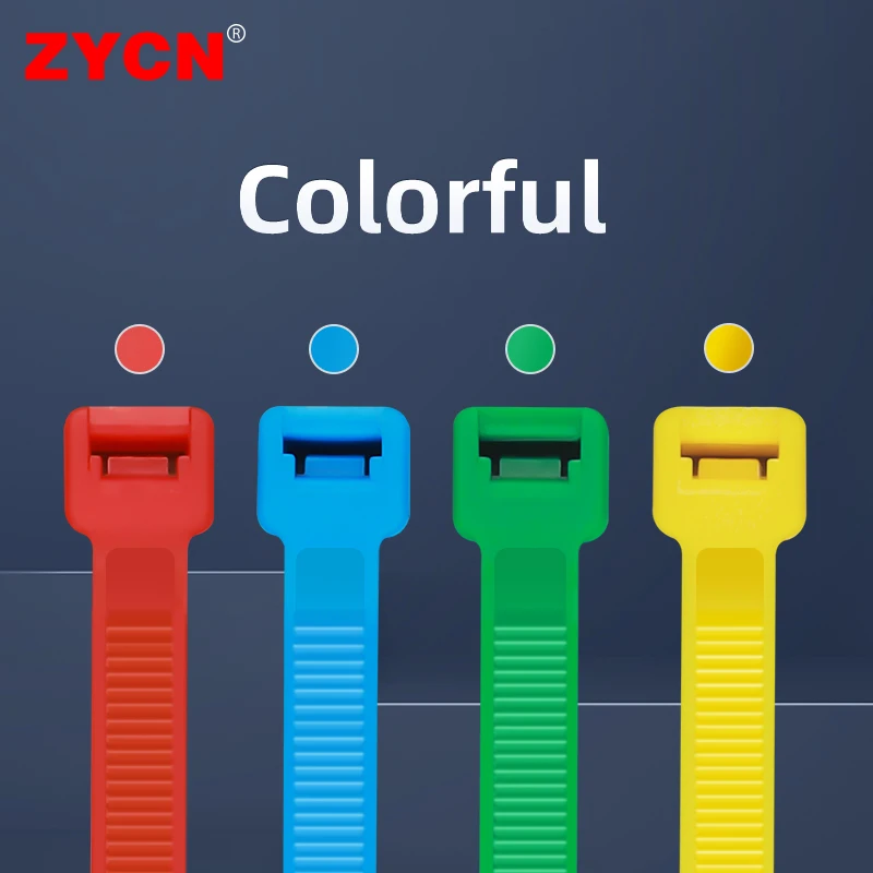 100 Stück breite 7,5 mm Nylon-Kabelbinder, selbstsichernd, 8*150/200/300 mm, verdickte Kunststoff-Flanschschlaufe, Drahtbinder, Kabelbündelung – Detail 4