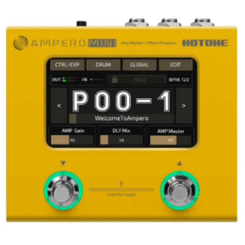 Hotone Ampero Mini MP-50 Guitar Bass Amp Modeling IR Cabinets Simulation Multi Language Multi-Effects with Expression Pedal Ster