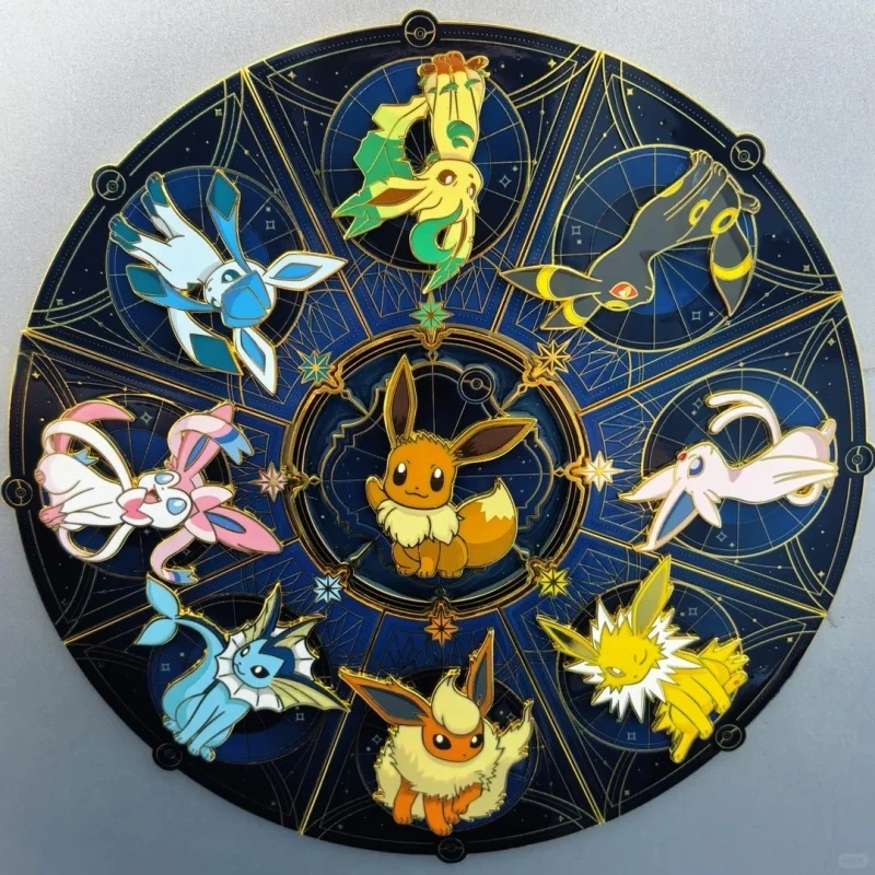 

PokéMon Silk Scarf Keychain Eevee Starry Sky Series Espeon Umbreon Leafeon Glaceon Decorative Bag Charm For Adult Collectors
