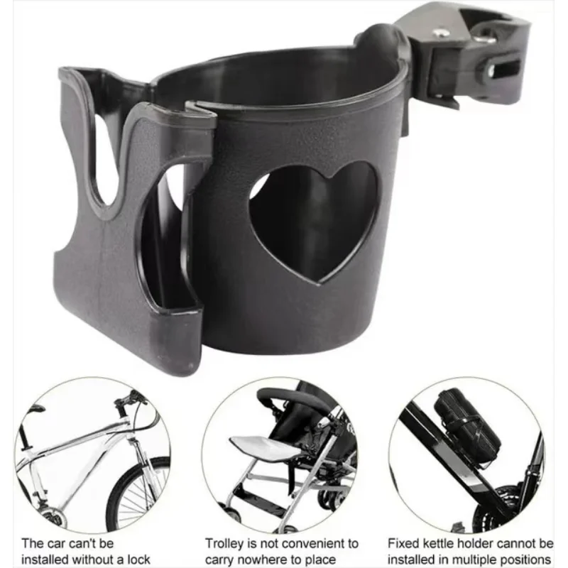 Stroller Cup Holder Phone Holder 2-in-1 Stroller Phone Milk Bottle Holder For Pram Pushchair Wheelchair Accessories