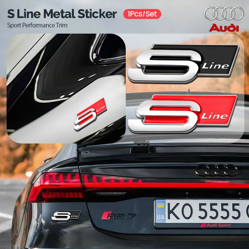 3D ABS Audi Sport Badge Car Rear Trunk Decoration Sticker Side Body Fender Emblem for Audi A4 B5 B6 B7 A3 8P 8V A5 A6 C6 4F A1 S