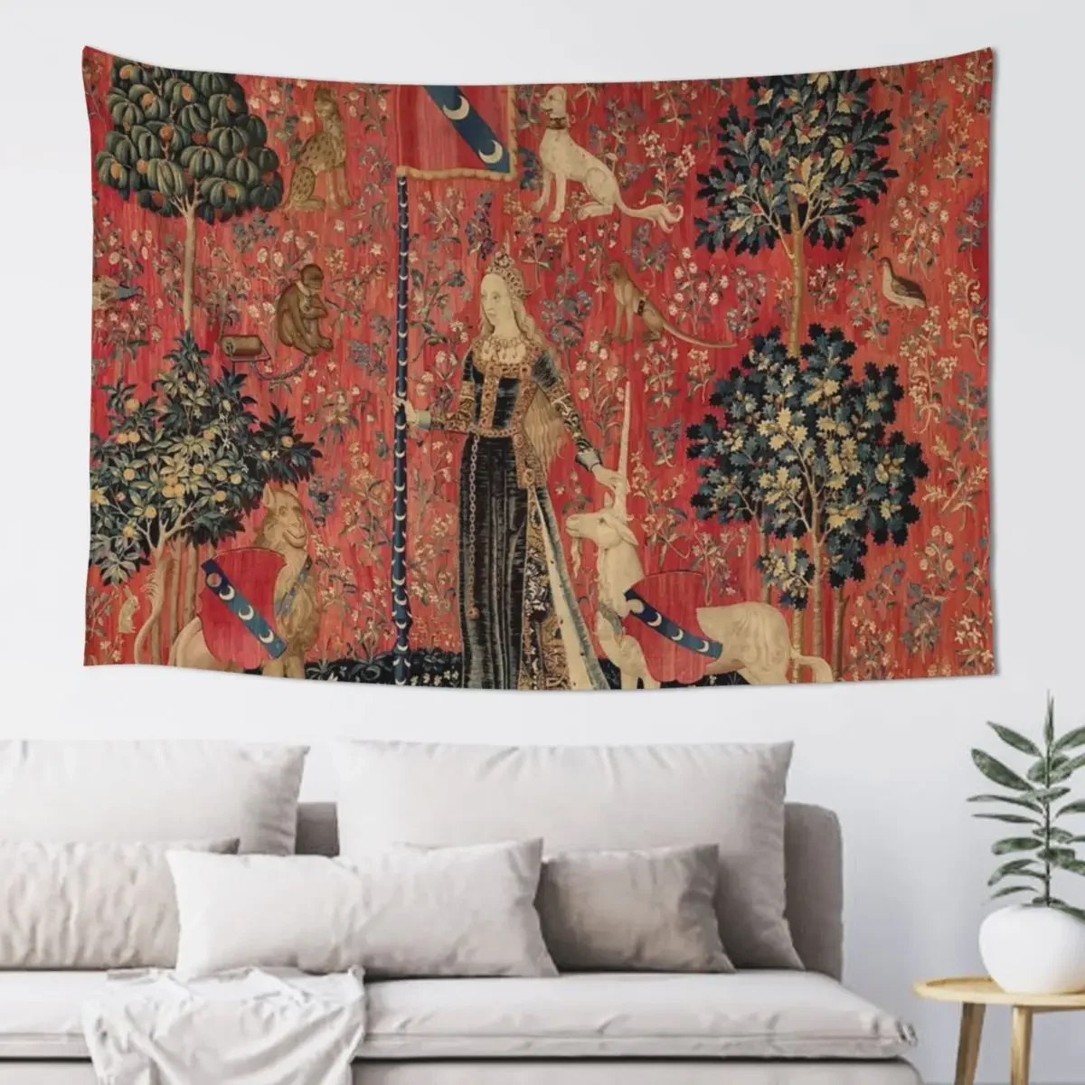 

Medieval Unicorn Floral Tapestry Room Design Cute Room Things Hanging Wall Home Decorations Tapestry
